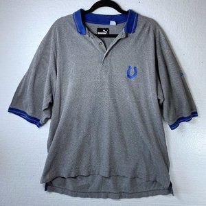 Colts Indianapolis Puma NFL Mens Size XL Blue Polo Shirt Football Logo Short Slv
